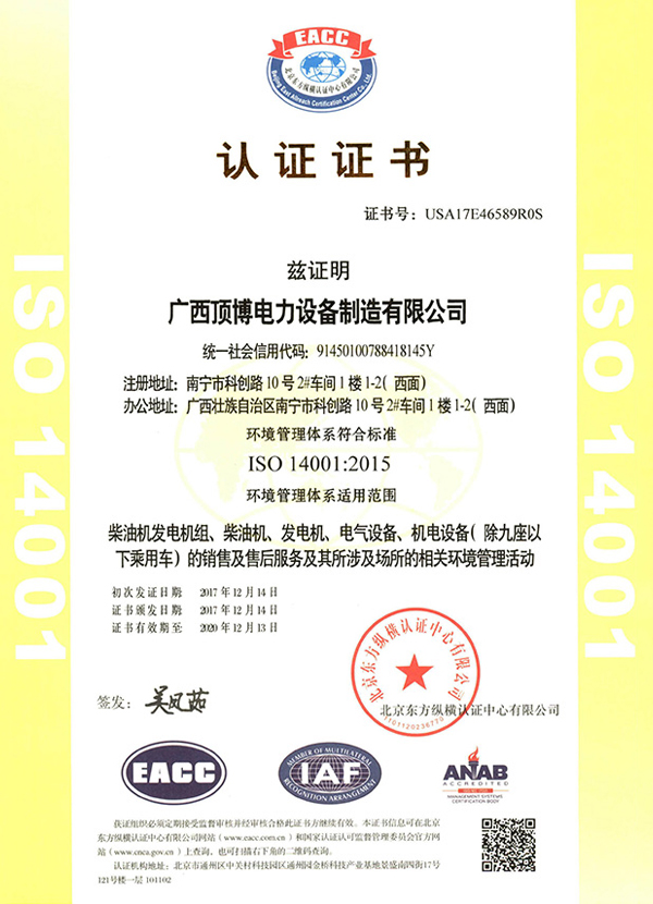 ISO14001:2015環(huán)境體系認(rèn)證